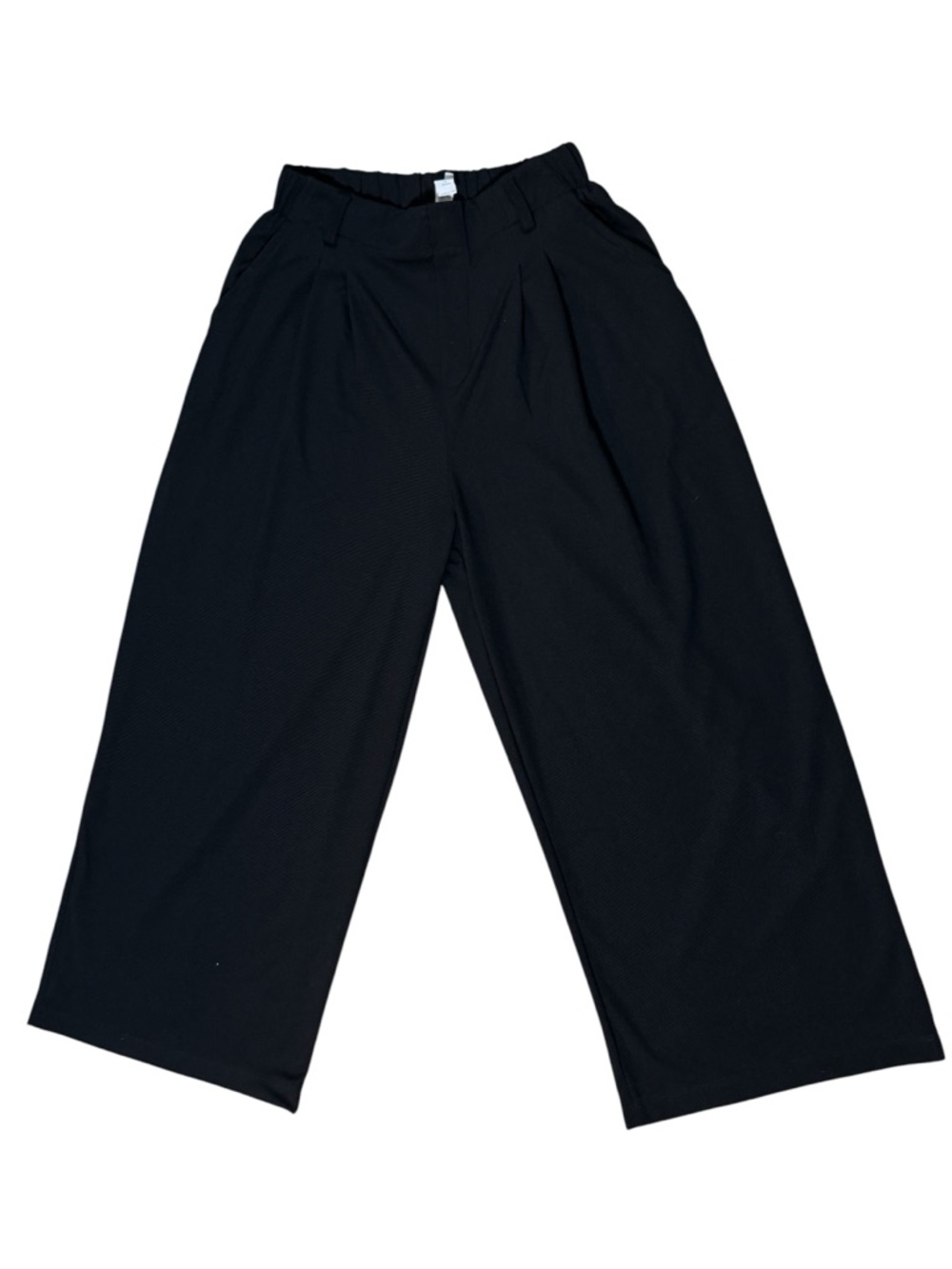 Halara Black Wide Leg Pleated Pull On Pants High Rise Stretch Women's M